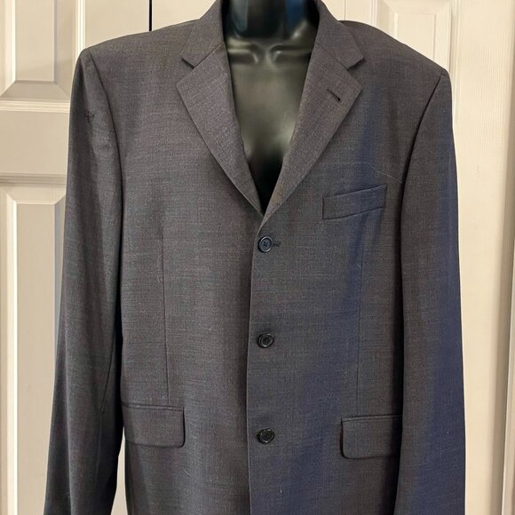 SALE! BURBERRY London Vintage Wool Blazer Black Classic Buttons Size 42R - Picture 1 of 15